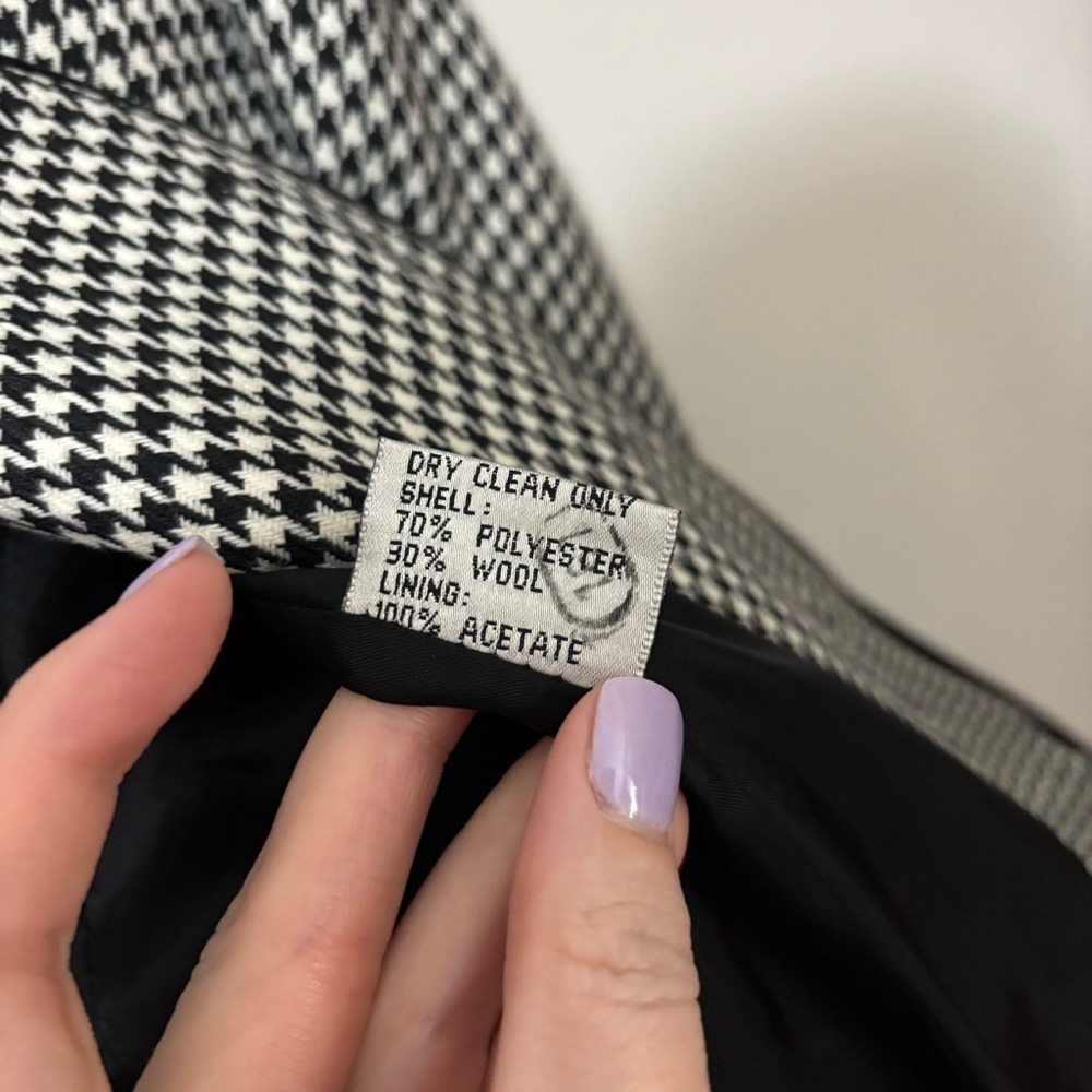 John Meyer of Norwich Womens Houndstooth Blazer‎ Velvet Appliqué Buttons - Picture 7 of 7
